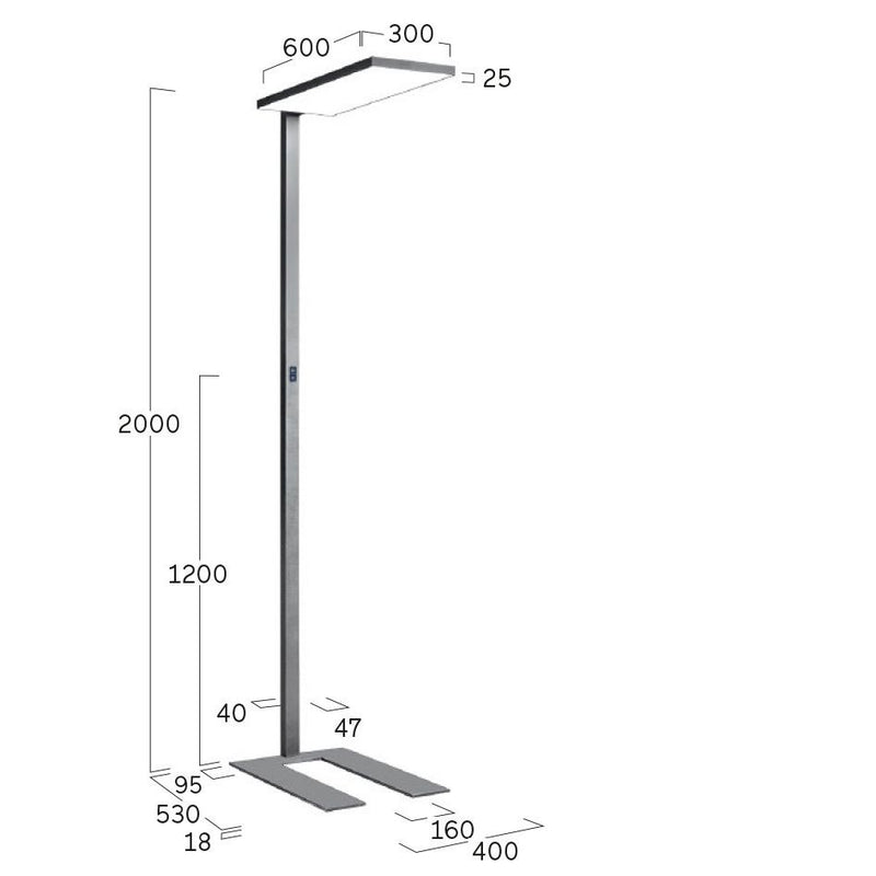 Lightnet - Stehleuchte LED-Stehleuchte CF2AEM-830H-L600-U-A 3000K, silber