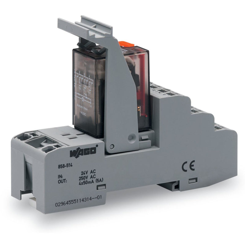 WAGO - Schaltrelais Relaismodul 858-514 AC 24 V,4 Wechsler − 5 Stück