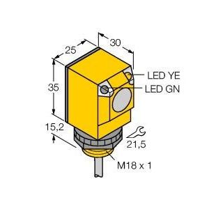 Turck - Lichttaster mit Hintergrundausblendung Opto Sensor Q25AW3FF25 W/30 Lichttaster − 1 Stück