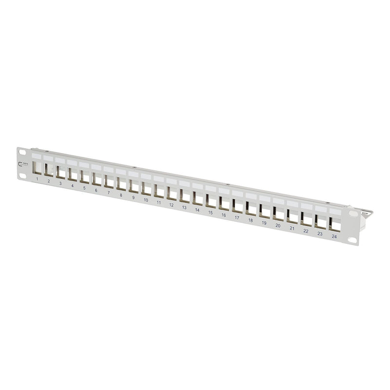 Metz Connect - Frontpanel/Patchpanel leer (Schaltschrank) Patchpanel Keystone 130926-0003KE 24x grau leer − 1 Stück
