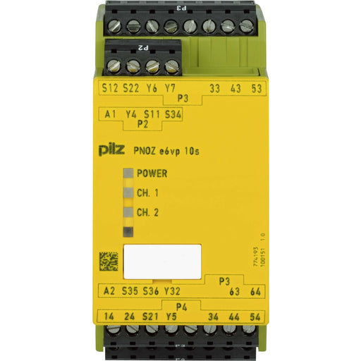 Pilz - Gerät zur Überwachung von sicherheitsgerichteten Stromkreisen Not-Aus-Schaltgerät PNOZ e6vp #774193 24VDC 4n/o 1so 1so t