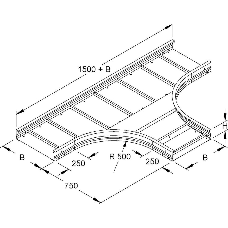 Niedax - T-Stück für Kabelrinne T-Stück WRTR 105.200 E3 105x200mm