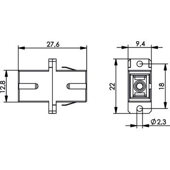 Telegärtner - LWL-Kupplung SC Kupplung, Multimode 100007249 Keramikh. türkis