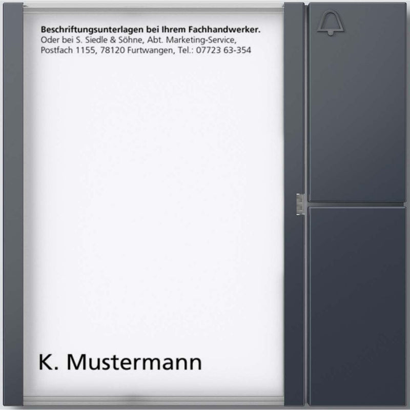 Siedle&Söhne - Funktionsmodul für Türkommunikation Tasten-Modul TM 612-1 AG anthrazitgrau − 1 Stück