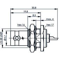 Telegärtner - Koax-Steckverbinder BNC-Einbaubuchse 100023407 50Ohm