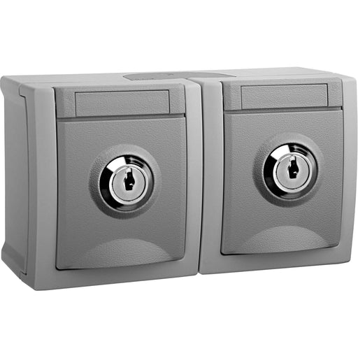 Panasonic - Steckdose abschließb. 2-f. 90591076-DE waag.Nr.6,FR-AP IP54