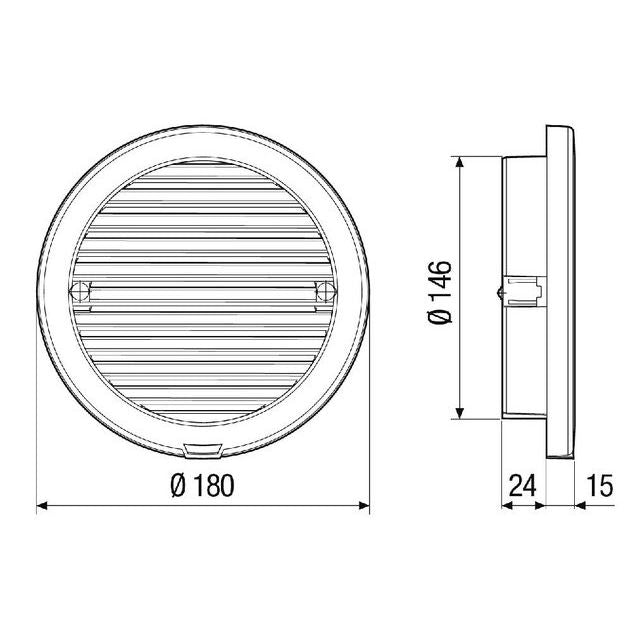 Maico - Zubehör/Ersatzteile für Ventilatoren Außenabdeckung PP 45 AKR weiß, E-Set PP45