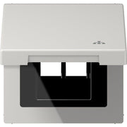 Jung - Abdeckrahmen Klappdeckel LS 990 BFKL LAN LG LAN m.Zentralplatte