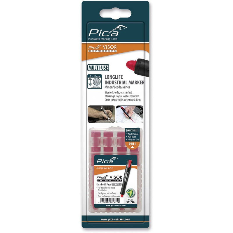 Pica-Marker - Markierungsstift VISOR Ersatzminen 991/40 (VE4) permanent, rot