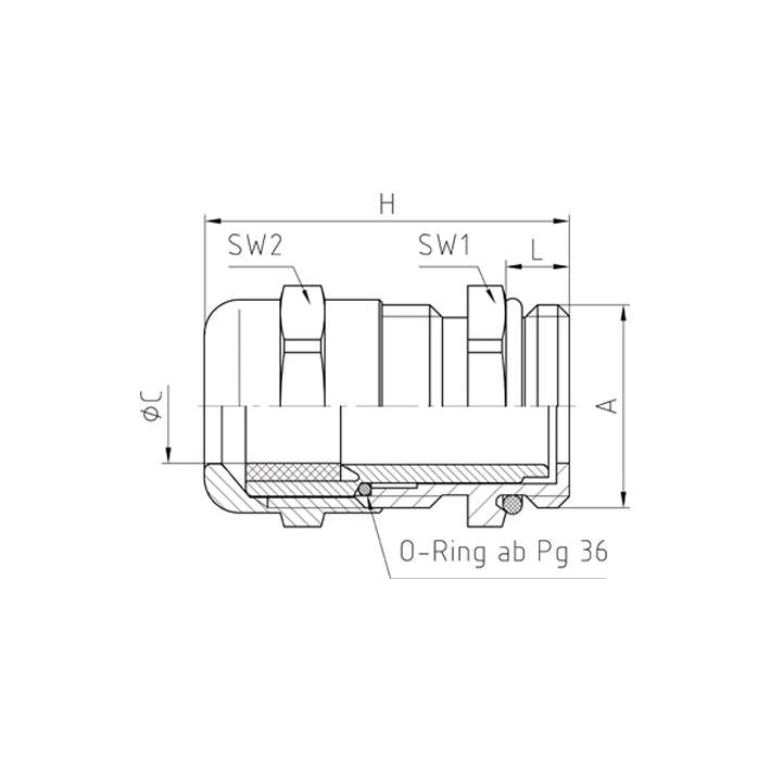 Jacob - Kabelverschraubung 50.013/EMV MS-EMV PG13 − 50 Stück