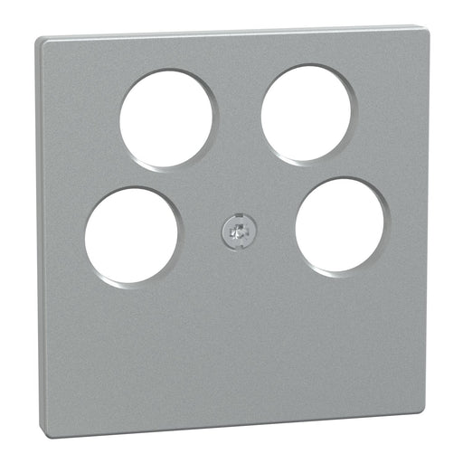Merten - Einsatz/Abdeckung für Kommunikationstechnik Zentralplatte alu 295360 f.Antenn.Dose 4Loch