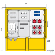 Walther Werke - Baustromverteiler Indus .u. Marktplatzvert. 83210400 mit 4 RCDs TypA,10LS