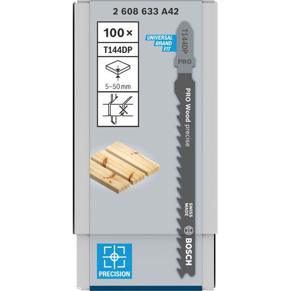 Bosch - Stichsägeblatt PRO Wood precise T144DP 2608633A42 Stichsägeblatt 100