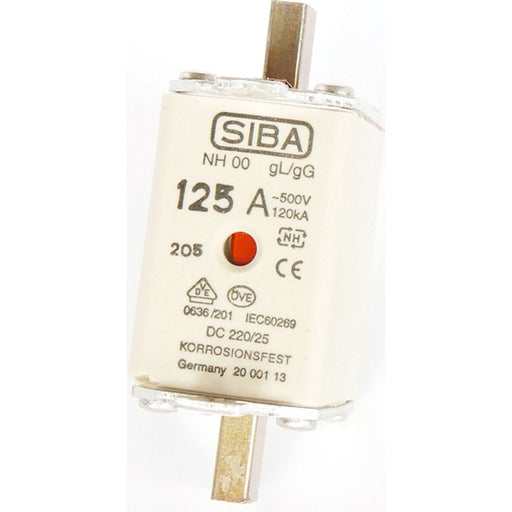 Siba - Messersicherung NH-Sicherungseinsatz 2020908.80 80A NH00 aM 690V − 3 Stück