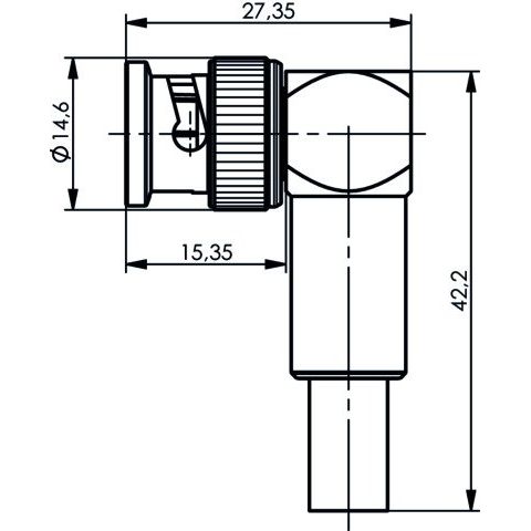 Telegärtner - Koax-Steckverbinder BNC-Kabelwinkelstecker 100023506 Crimp G2 (RG-59B/U)