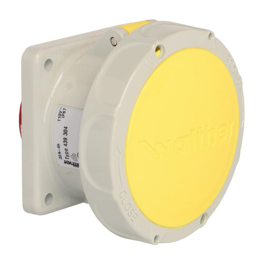 Walther Werke - CEE-Anbausteckdose (IEC 60309) Anbaudose gerade 32A 439304 3P 110V 4h IP67