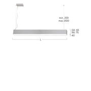 Lightnet - Pendelleuchte LED-Pendelleuchte LRXGEE-830M-L890-A 3000K, silber