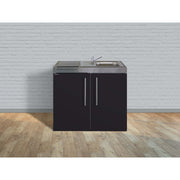 Stengel - Mini-Küche Miniküche Premiumline MPSM100GKFliBre Schwarz matt
