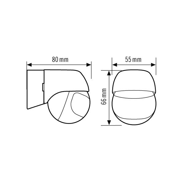 ESYLUX - Bewegungsmelder/Präsenzmelder komplett Bewegungsmelder MD 180 BASIC weiss weiß 180 Grad