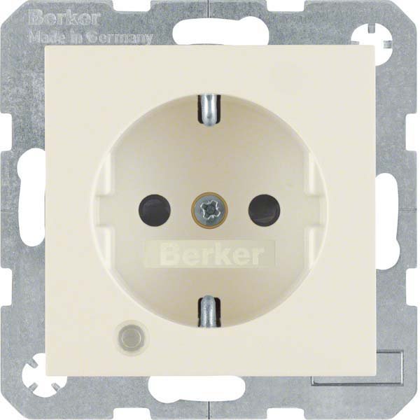 Berker - Steckdose SCHUKO-Steckdose ws/gl 41108982 Kontroll-LED