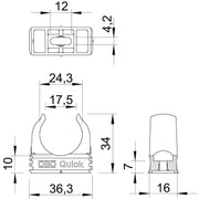 OBO Bettermann - Rohrschelle Quick-Klemmschelle 2955 M25 lgr − 100 Stück