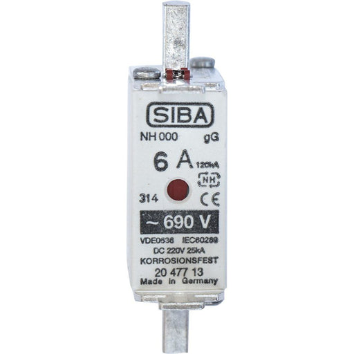 Siba - Messersicherung NH-Sicherungseinsatz 2047713.35 35A NH00 gG 690V − 3 Stück