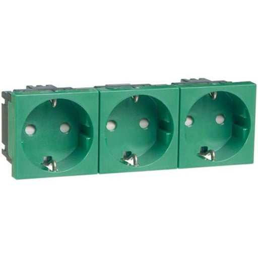 Peha - Schalter-/Steckdosenkombination SCHUKO-EB-Steckd.3-fach gn D 6213.42 EMS SI 16A 250V 2-pol