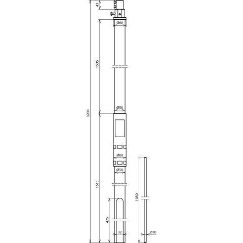 DEHN - Zubehör/Ersatzteile für Erdung und Blitzschutz Stützrohr SRD503200FS #105336 D 50mm L 3200mm