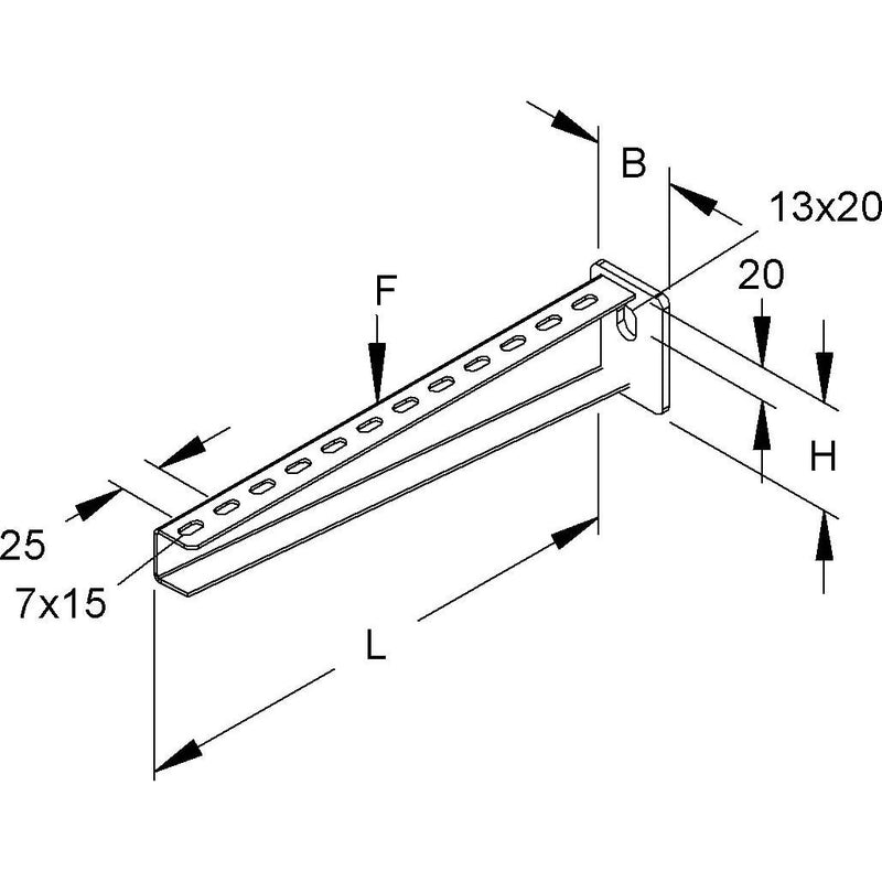 Niedax - Ausleger für Kabeltragsystem Wandausleger KTA 400 E5