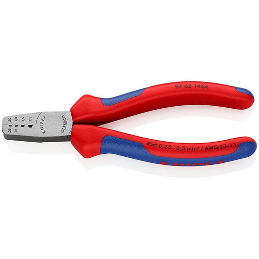 Knipex - Presswerkzeug Kabelschuhe/Verbinder, Aderendhülsen, Schirmanschluss Crimpzange 97 62 145 A 145mm