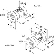 HKL - Lampenfassung Illu-Fassung 8221/13 E27 IP44 − 25 Stück