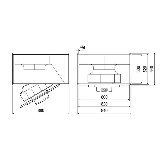Maico - Ventilator für Kanaleinbau Kanalventilator DPK 50 EC EC-Motor,3Ph,800x500