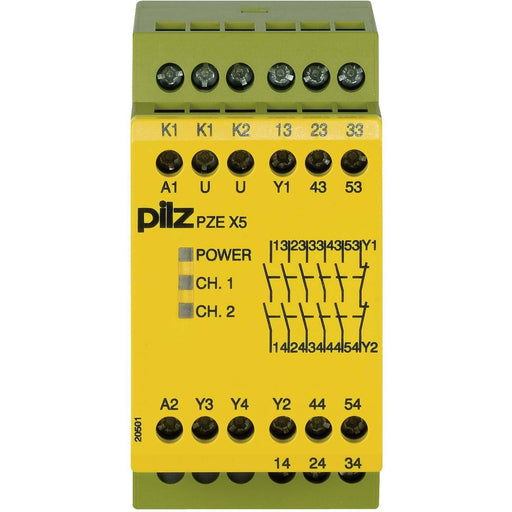 Pilz - Gerät zur Überwachung von sicherheitsgerichteten Stromkreisen Kontakterweiterungsblock PZE X5 #774595 24VDC 5n/o