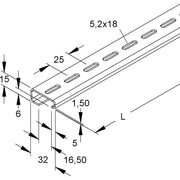 Niedax - Tragschiene 2932/4 GL − 40 Meter