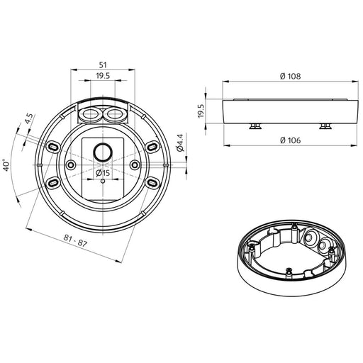 BEG Brück Electronic - Zubehör/Ersatzteile für Bewegungsmelder Montageset IP54 93307 weiß