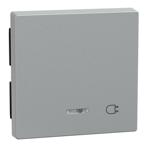 Merten - Abdeckung/Bedienelement für Installationsschalterprogramme Wippe Kontr.Fenster alu 431760 Aufdruck Steckdose