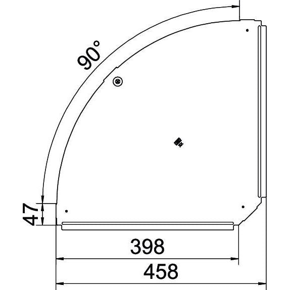 OBO Bettermann - Deckel Bogen für Kabeltragsystem Deckel für 90Grad-Bogen RBD 90 400 A2 B400mm, rostfrei