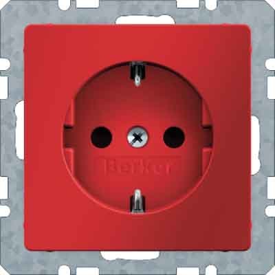 Berker - Steckdose SCHUKO-Steckdose rot, samt 47436012