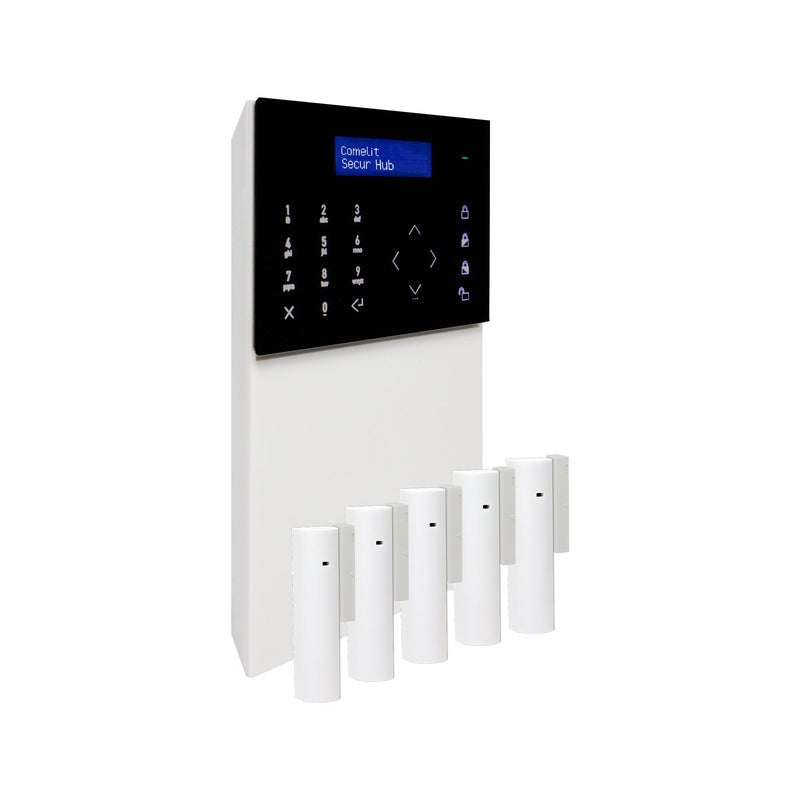 Comelit - Einbruchmeldezentrale Basis-Kit, 5xMagnetkontakt KSW32010LD Funk, SecureHub