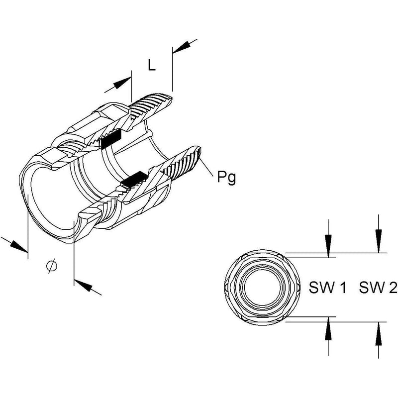 HKL - Kabelverschraubung 251/09 gr,D=4,5-7mm − 50 Stück