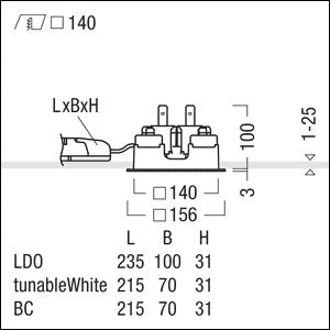 Zumtobel Group - Downlight/Strahler/Flutlicht LED-Einbauleuchte P-INF Q #60818202 3000K
