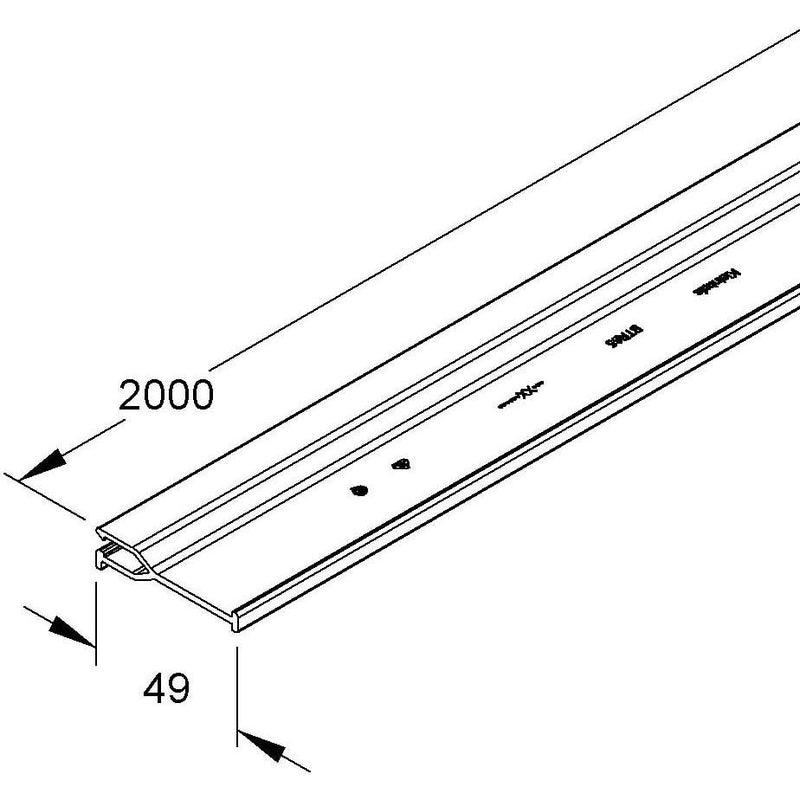 HKL - Trennwand für Geräteeinbaukanal Trennwand BTR65 Höhe 49mm − 2 Meter