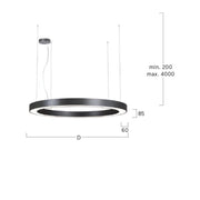 Lightnet - Pendelleuchte LED-Pendelleuchte RP3OBL-840M-D2000-K 4000K, schwarz
