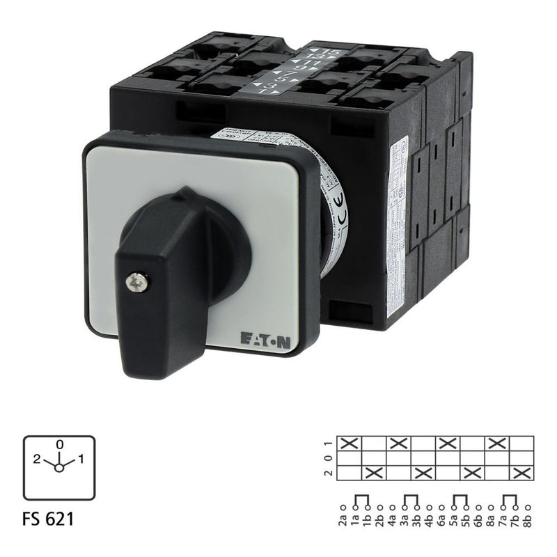 Eaton - Lastschalter Umschalter T3 32A Einbau T3-4-88/E rastend 0-Stellung