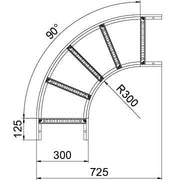 OBO Bettermann - Bogen für Kabelleiter Bogen LB 90 630 R3 FS 90 Grad