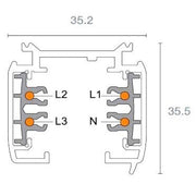 Abalight - Stromschiene 3-PH-Stromschiene TRACK-Profil-1000-W 1m, weiß