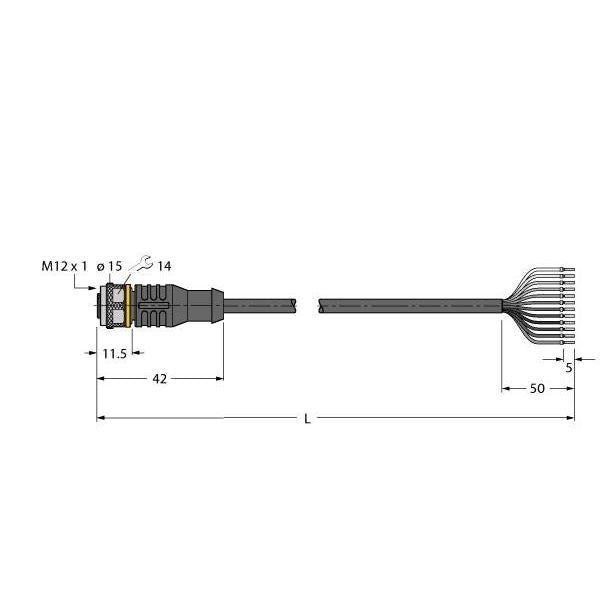 Turck - Konfektioniertes Sensor-Aktor-Kabel Aktuator- u. Sensorleitung RKC12T-10/TXL PUR