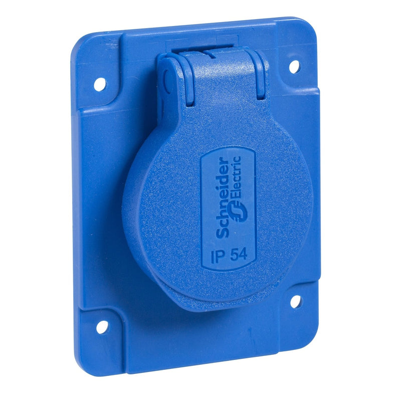 Schneider Electric - Schutzkontakt-Anbausteckdose Schutzkont. Steckdose PKS61B Rückseite blau, IP54