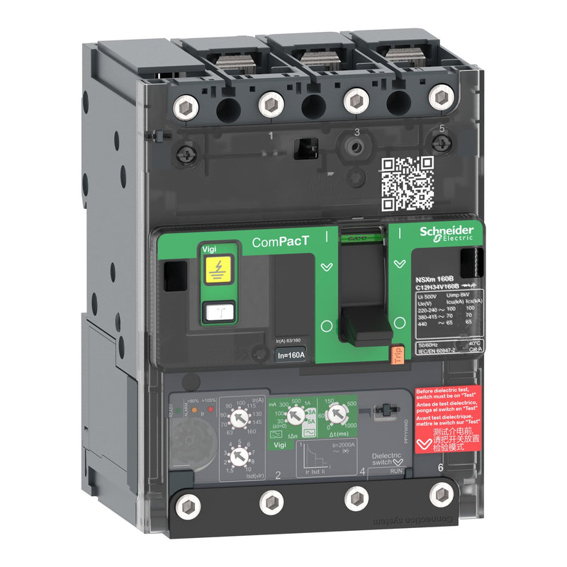 Schneider Electric - Leistungsschalter für Trafo-, Generator- und Anlagenschutz Kompaktleistungsschalter C11N34V050B mit Differenzstromsc