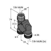 Turck - Passiver Sensor-/Aktor-Verteiler (mit Leitung) Zweifachverteiler XSH-RSM-2RKM 20 − 1 Stück